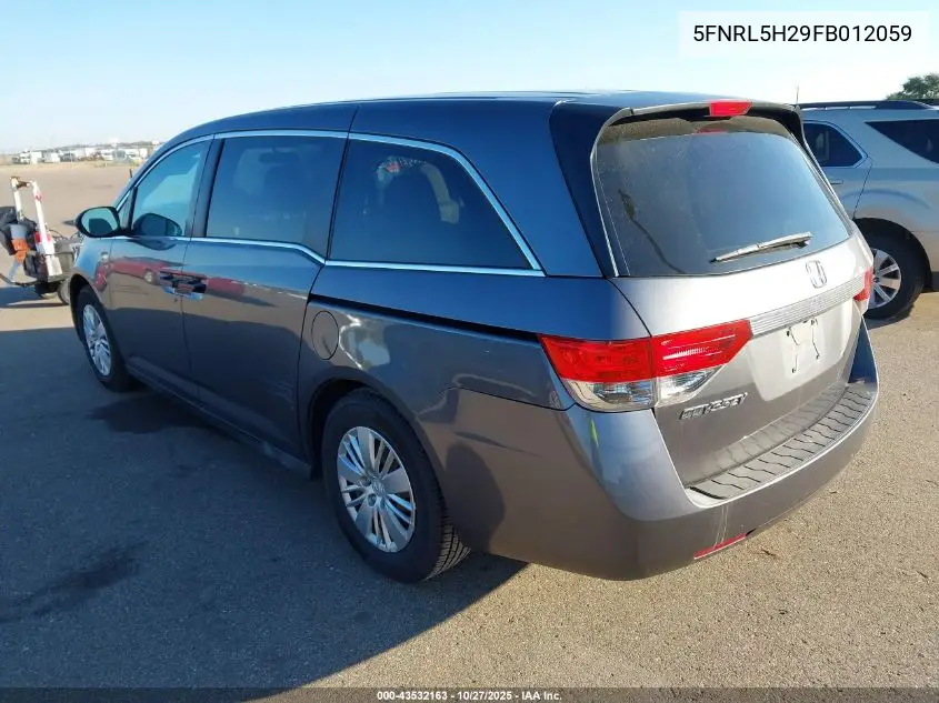 5FNRL5H29FB012059 2015 Honda Odyssey Lx