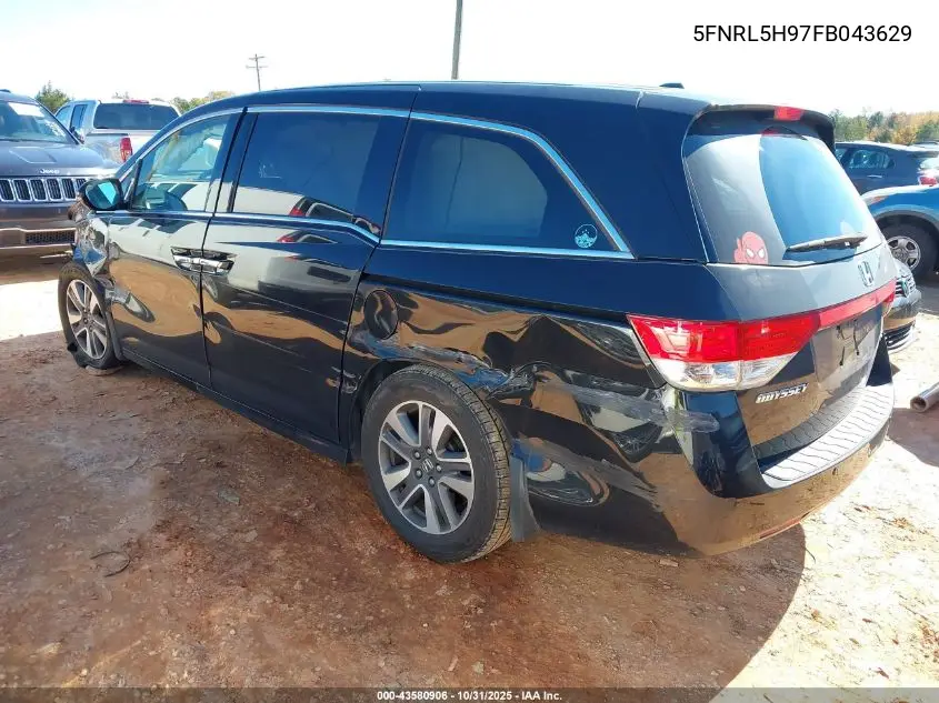 5FNRL5H97FB043629 2015 Honda Odyssey Touring/Touring Elite
