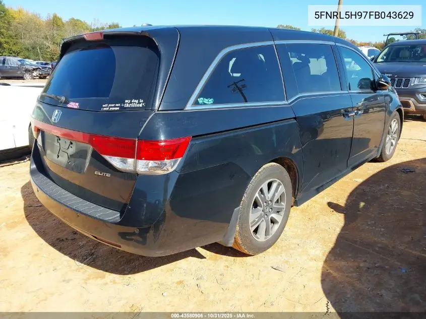 5FNRL5H97FB043629 2015 Honda Odyssey Touring/Touring Elite
