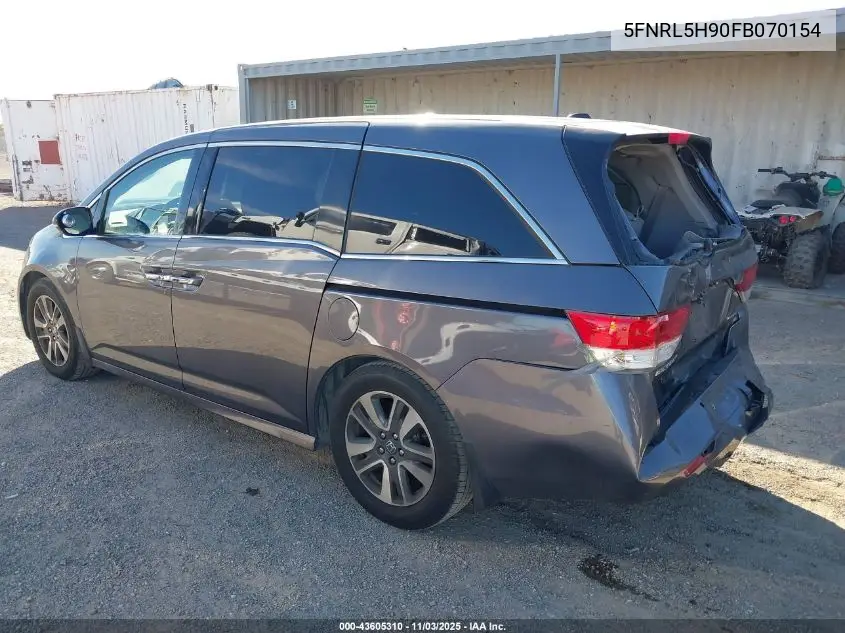 5FNRL5H90FB070154 2015 Honda Odyssey Touring/Touring Elite