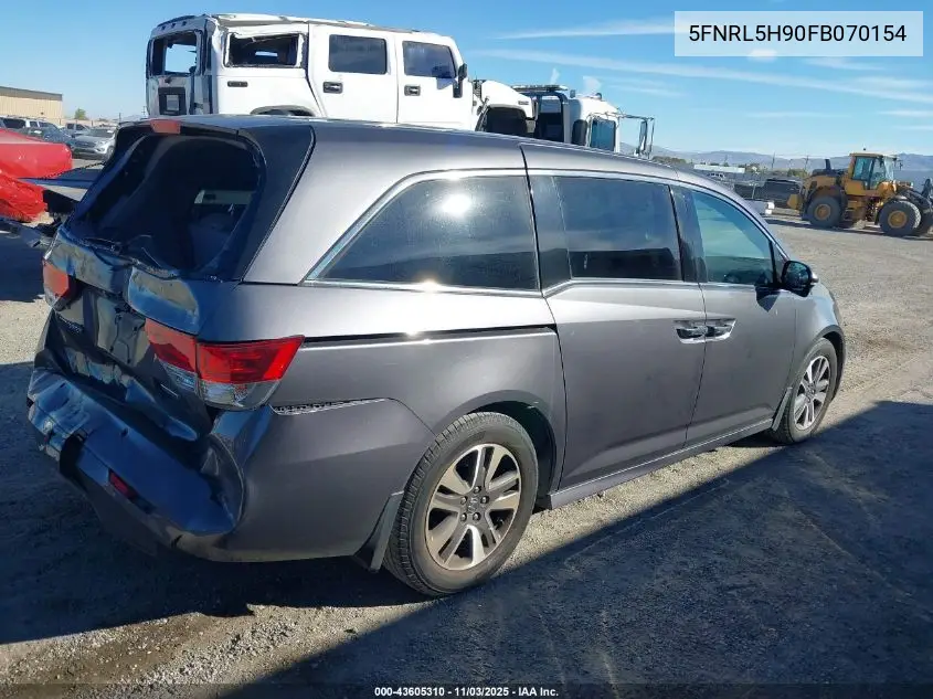 5FNRL5H90FB070154 2015 Honda Odyssey Touring/Touring Elite