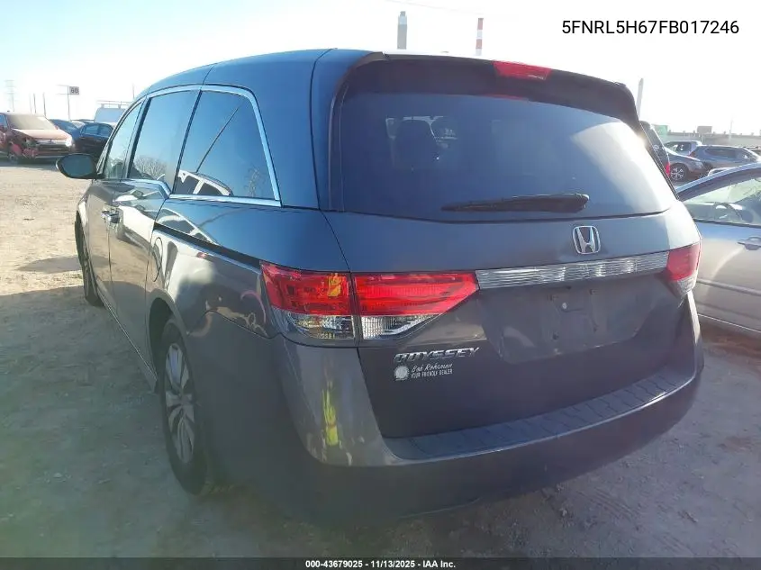 5FNRL5H67FB017246 2015 Honda Odyssey Ex-L
