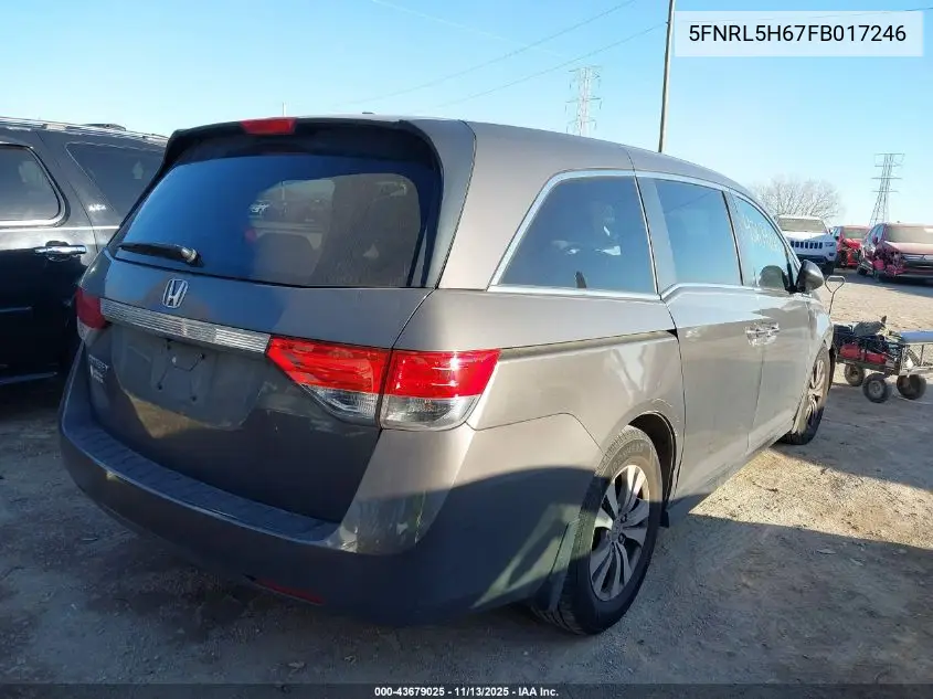 5FNRL5H67FB017246 2015 Honda Odyssey Ex-L