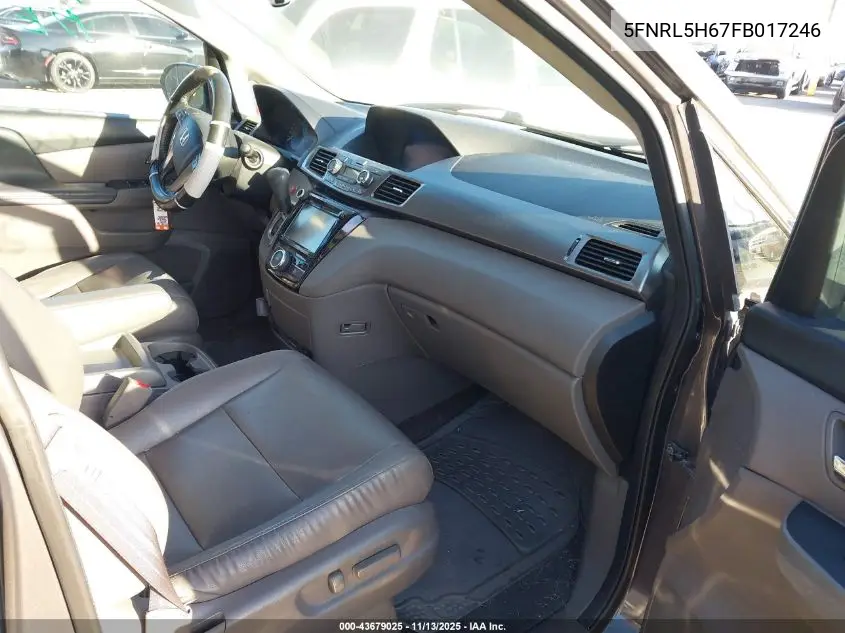 5FNRL5H67FB017246 2015 Honda Odyssey Ex-L