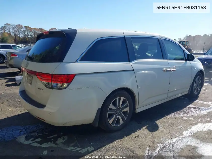 5FNRL5H91FB031153 2015 Honda Odyssey Touring/Touring Elite