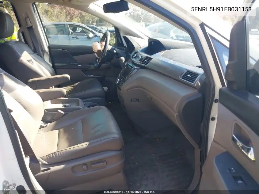 5FNRL5H91FB031153 2015 Honda Odyssey Touring/Touring Elite