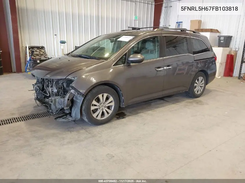 5FNRL5H67FB103818 2015 Honda Odyssey Ex-L