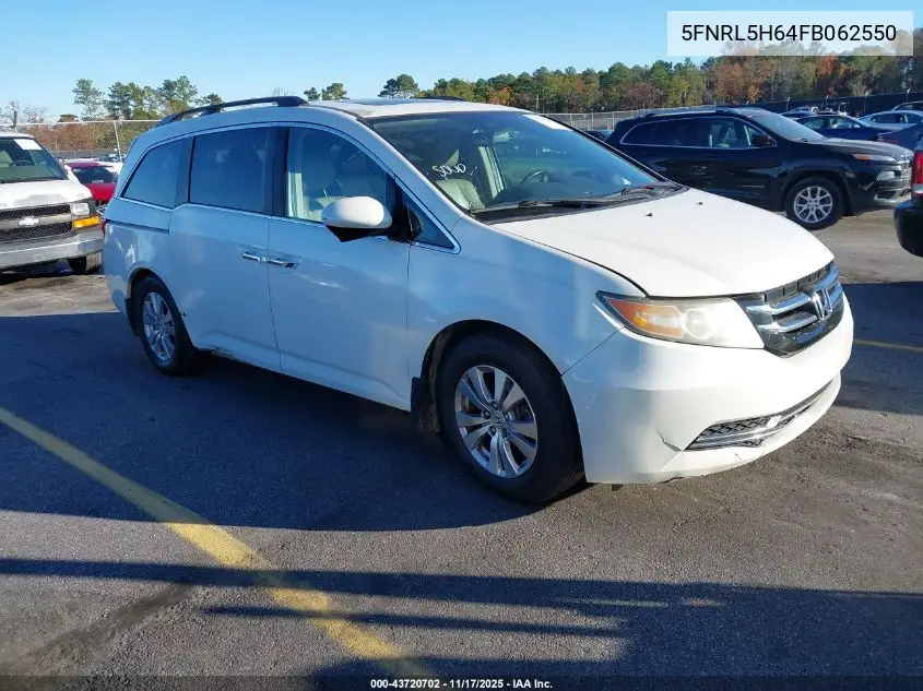 5FNRL5H64FB062550 2015 Honda Odyssey Ex-L