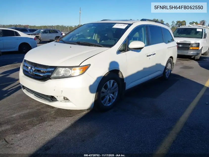 5FNRL5H64FB062550 2015 Honda Odyssey Ex-L