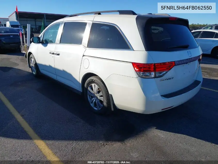 5FNRL5H64FB062550 2015 Honda Odyssey Ex-L