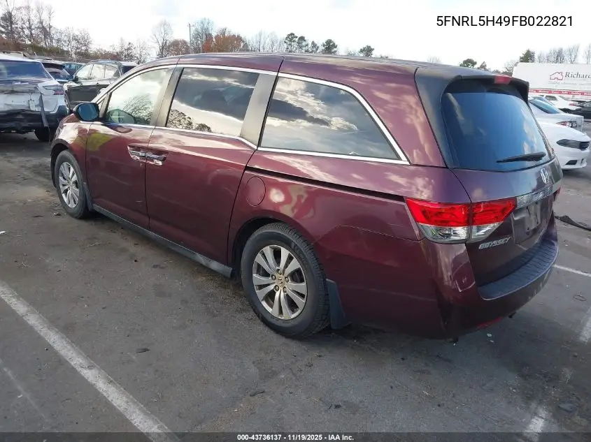 5FNRL5H49FB022821 2015 Honda Odyssey Ex