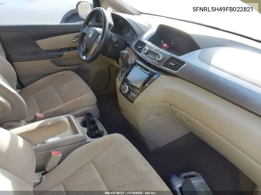 5FNRL5H49FB022821 2015 Honda Odyssey Ex
