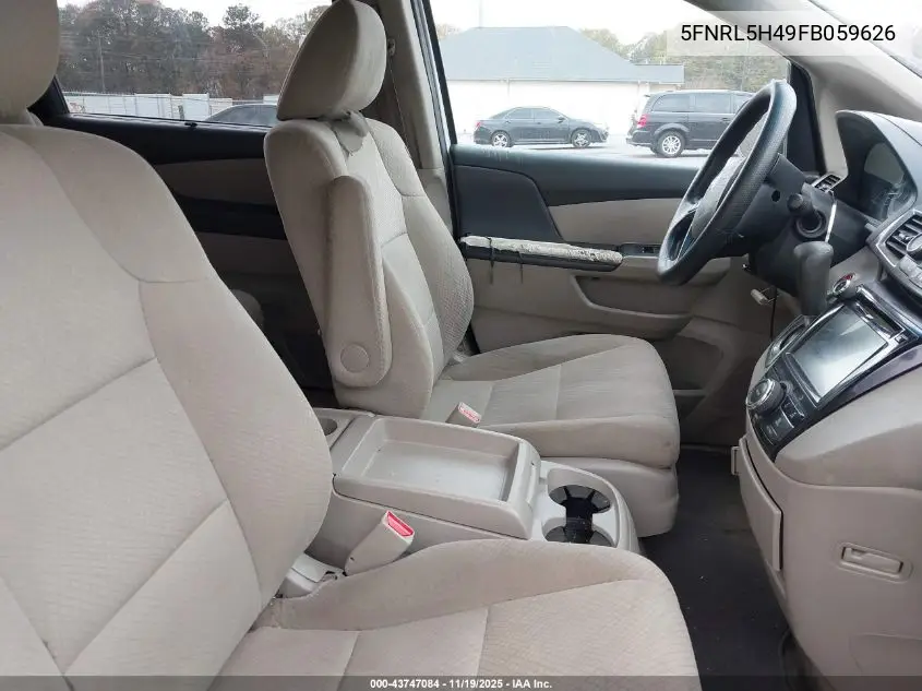5FNRL5H49FB059626 2015 Honda Odyssey Ex