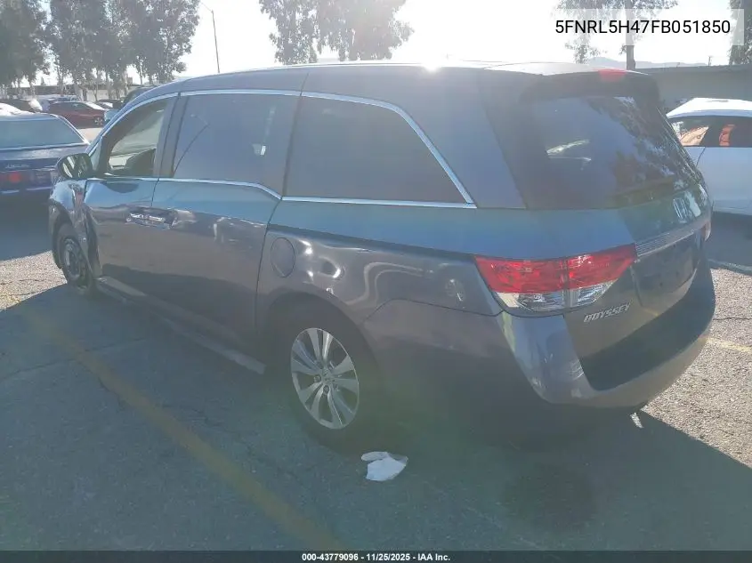 5FNRL5H47FB051850 2015 Honda Odyssey Ex