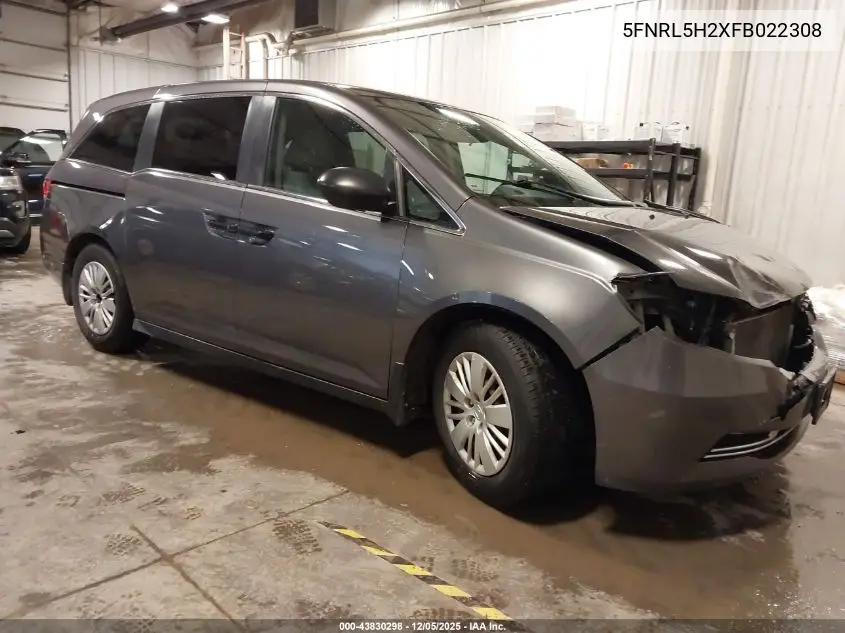 5FNRL5H2XFB022308 2015 Honda Odyssey Lx