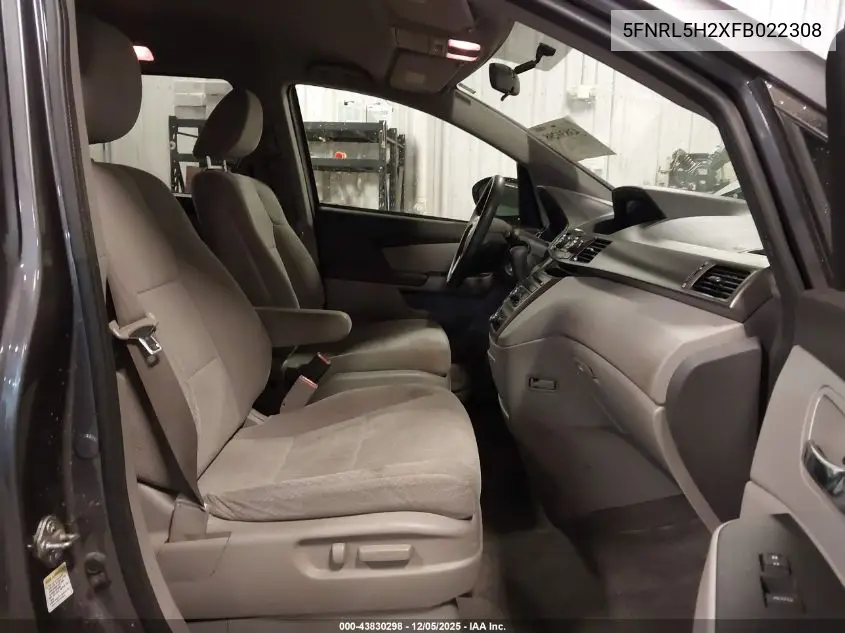 5FNRL5H2XFB022308 2015 Honda Odyssey Lx