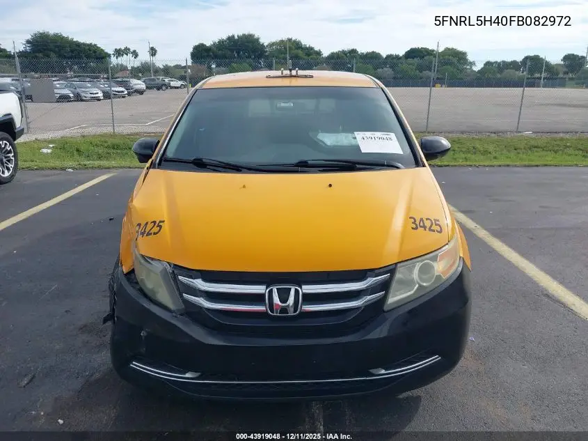 5FNRL5H40FB082972 2015 Honda Odyssey Ex