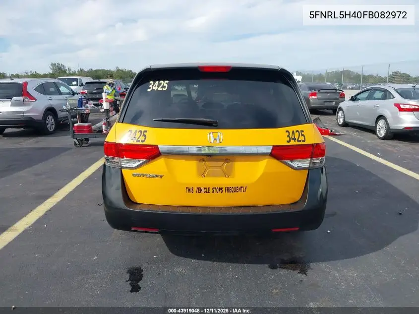5FNRL5H40FB082972 2015 Honda Odyssey Ex