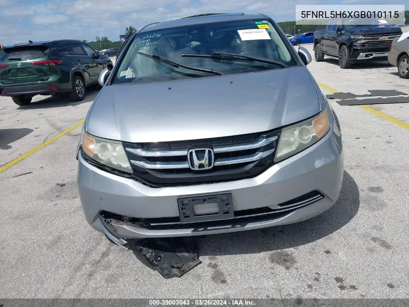 5FNRL5H6XGB010115 2016 Honda Odyssey Ex-L