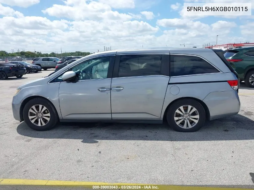 5FNRL5H6XGB010115 2016 Honda Odyssey Ex-L