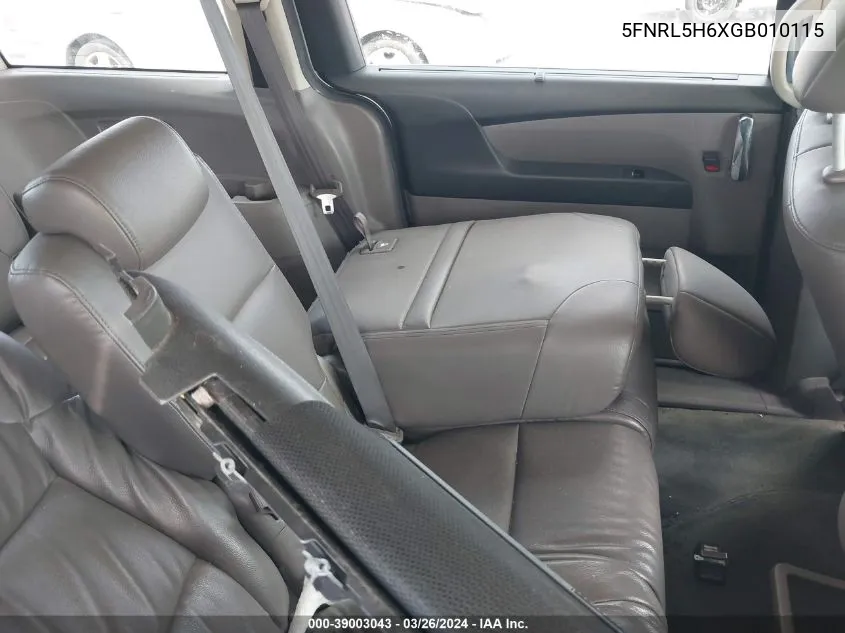 5FNRL5H6XGB010115 2016 Honda Odyssey Ex-L