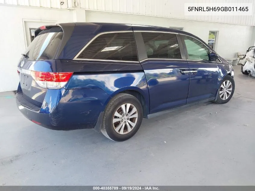 2016 Honda Odyssey Ex-L VIN: 5FNRL5H69GB011465 Lot: 40355789