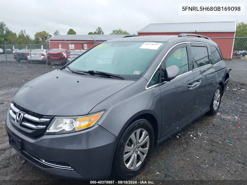 5FNRL5H68GB169098 2016 Honda Odyssey Ex-L