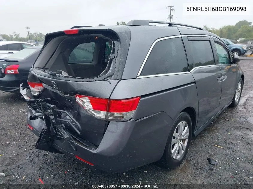 5FNRL5H68GB169098 2016 Honda Odyssey Ex-L