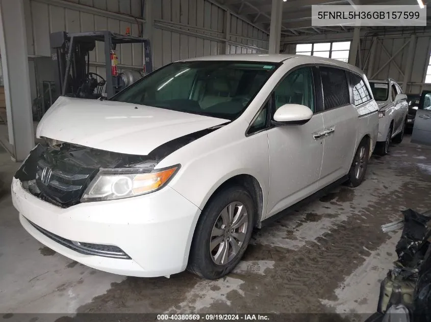 2016 Honda Odyssey Se VIN: 5FNRL5H36GB157599 Lot: 40380569