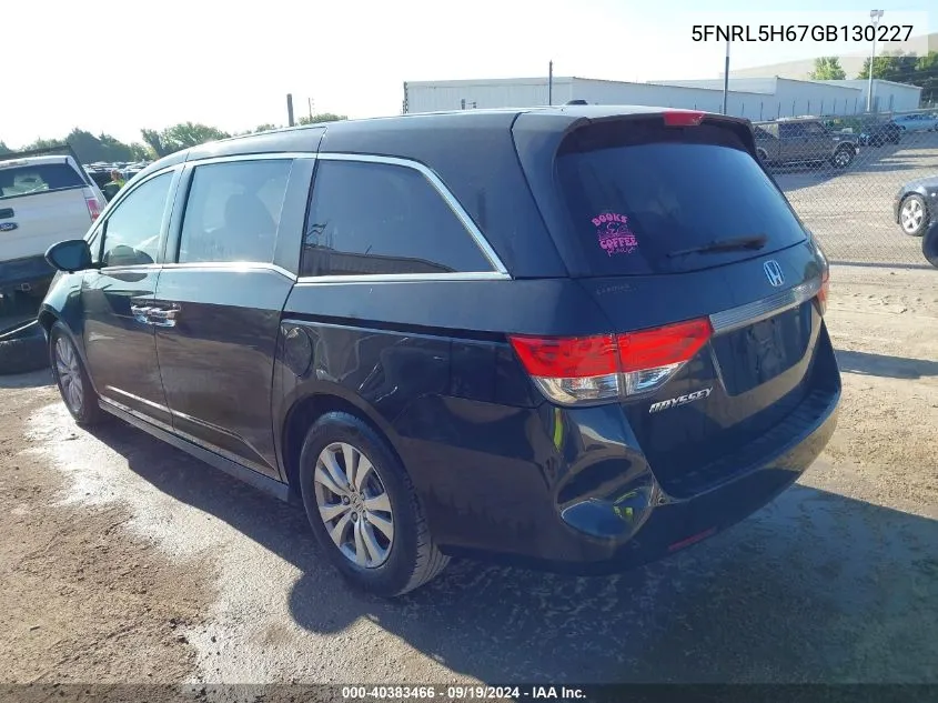 2016 Honda Odyssey Ex-L VIN: 5FNRL5H67GB130227 Lot: 40383466