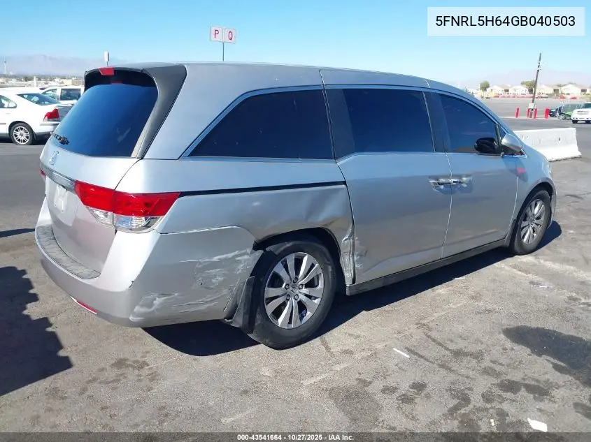 5FNRL5H64GB040503 2016 Honda Odyssey Ex-L