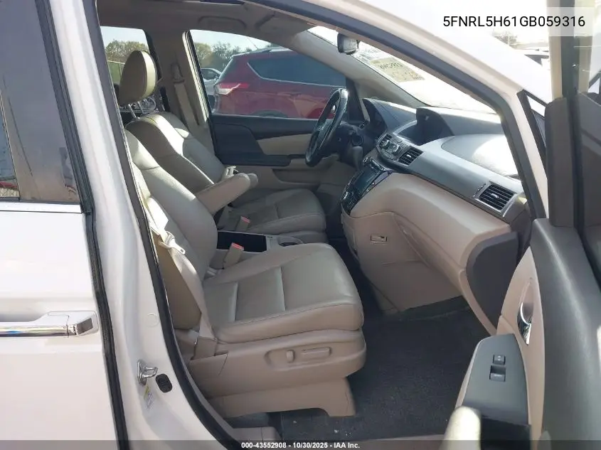 5FNRL5H61GB059316 2016 Honda Odyssey Ex-L