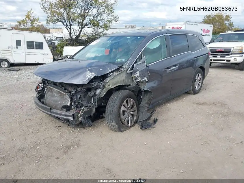 5FNRL5H62GB083673 2016 Honda Odyssey Ex-L