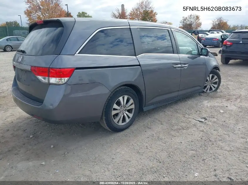 5FNRL5H62GB083673 2016 Honda Odyssey Ex-L