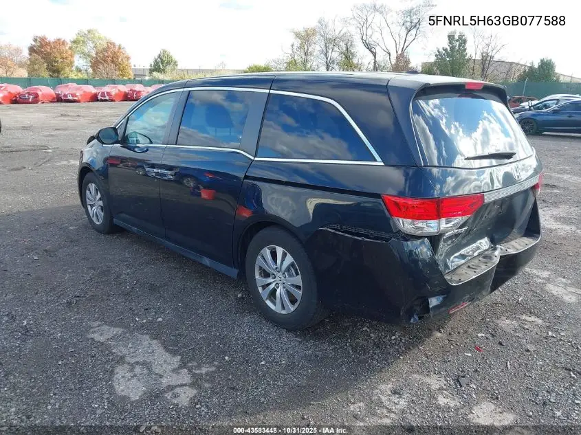 5FNRL5H63GB077588 2016 Honda Odyssey Ex-L