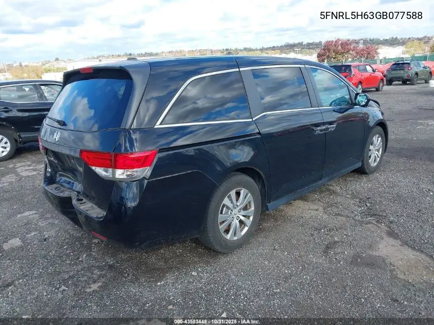5FNRL5H63GB077588 2016 Honda Odyssey Ex-L