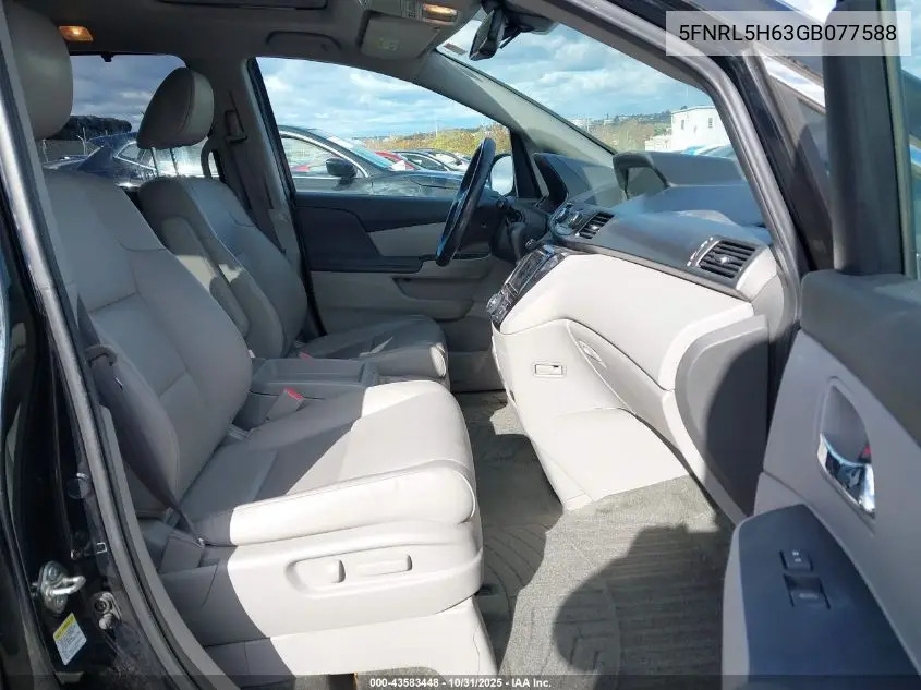 5FNRL5H63GB077588 2016 Honda Odyssey Ex-L