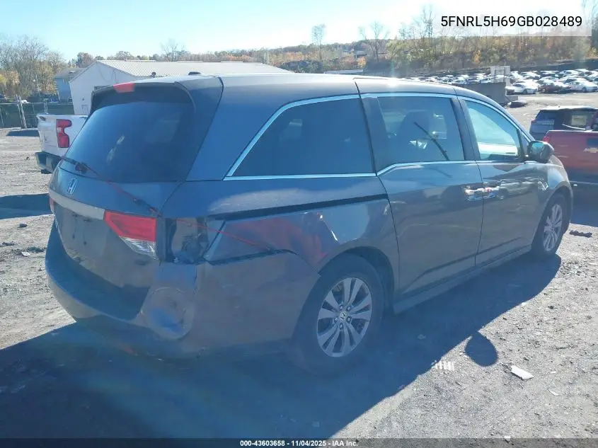 5FNRL5H69GB028489 2016 Honda Odyssey Ex-L