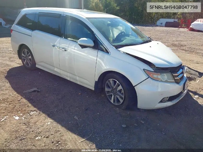 5FNRL5H94GB047798 2016 Honda Odyssey Touring/Touring Elite