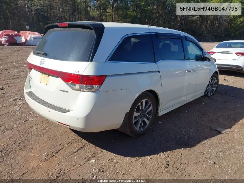 5FNRL5H94GB047798 2016 Honda Odyssey Touring/Touring Elite