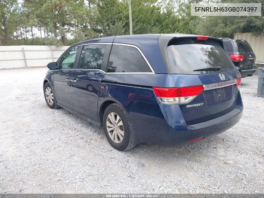 5FNRL5H63GB074397 2016 Honda Odyssey Ex-L