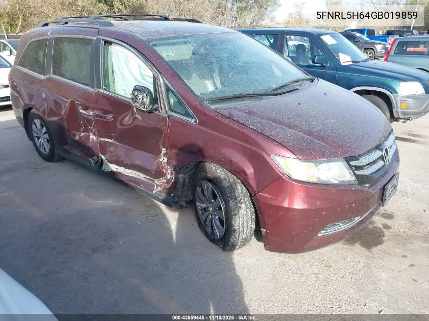 5FNRL5H64GB019859 2016 Honda Odyssey Ex-L
