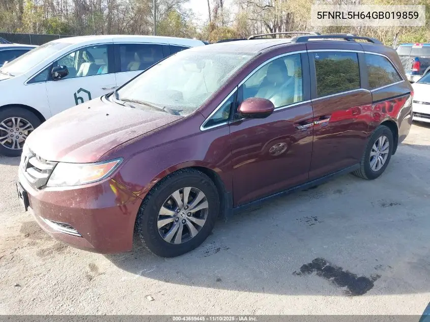 5FNRL5H64GB019859 2016 Honda Odyssey Ex-L