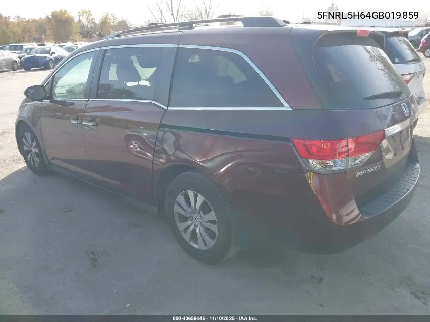 5FNRL5H64GB019859 2016 Honda Odyssey Ex-L