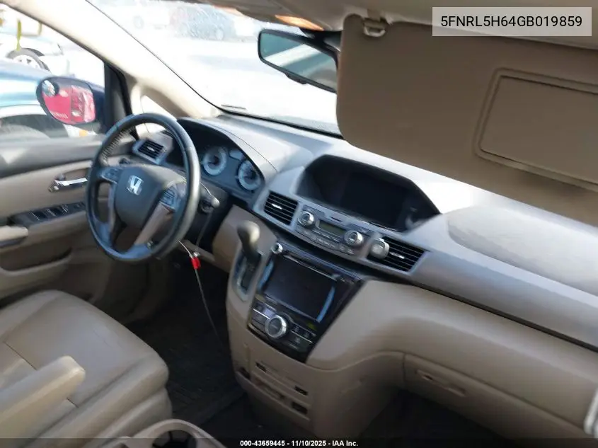 5FNRL5H64GB019859 2016 Honda Odyssey Ex-L