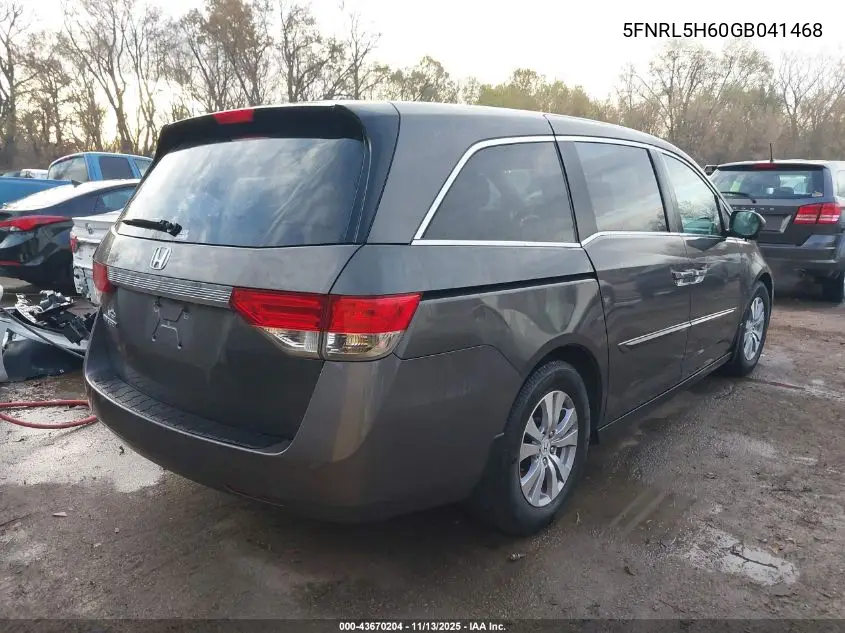 5FNRL5H60GB041468 2016 Honda Odyssey Ex-L
