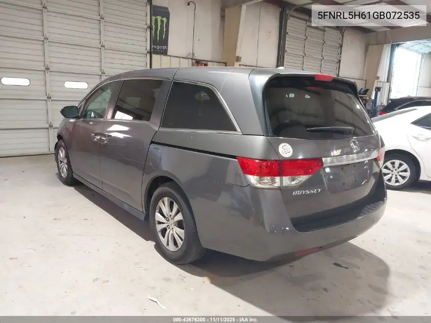 5FNRL5H61GB072535 2016 Honda Odyssey Ex-L