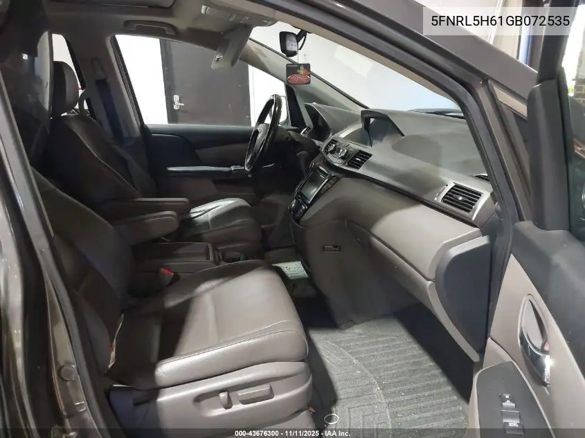 5FNRL5H61GB072535 2016 Honda Odyssey Ex-L