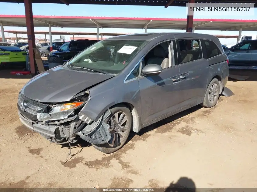 5FNRL5H95GB156237 2016 Honda Odyssey Touring/Touring Elite