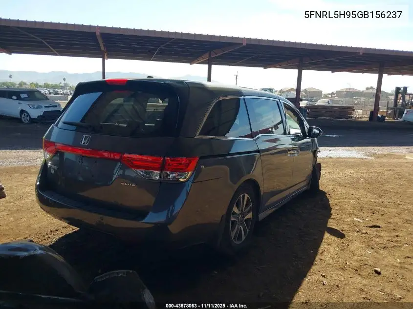 5FNRL5H95GB156237 2016 Honda Odyssey Touring/Touring Elite